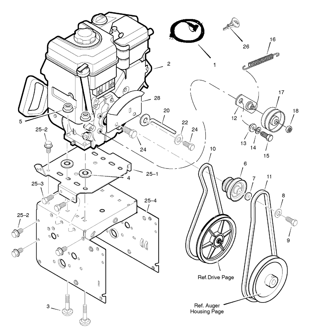 Engine Diagram and Parts List for 633134X54C 2004 Briggs and Stratton Snow Blower